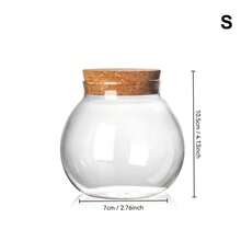 Hộp đựng trà bằng nút bần mềm hình tròn, hũ thủy tinh đựng đồ dùng nhà bếp tối giản, nắp đậy kín khí, thích hợp đựng ngũ cốc và gia vị, hộp đựng đa năng hình tròn dùng cho trà, đồ ăn nhẹ và nhiều thứ khác - dụng cụ sắp xếp nhà bếp dễ vệ sinh. - Trong sáng - Xem 10