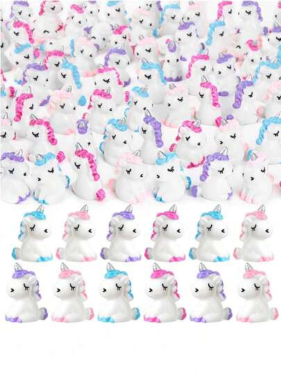 10/20pcs Cute Mini Resin Unicorn Micro Landscape Decor, Small Unicorn Figurines, Suitable For DIY Fairy Garden, Glass Container, Potted Plant Decor, Micro Landscape Craft, Garden Decor, Car Interior Accessories, Party, Perfect Birthday Gift (Random Color)