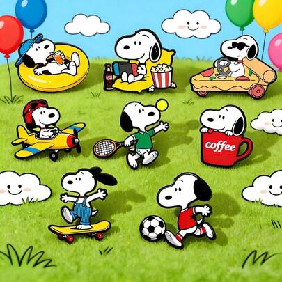 SNOOPY 1件史努比吊坠项链套装，可爱卡通纪念礼物（女士款）