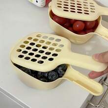 1pc Easy-Clean Mini Fruit Colander With Handle - Suitable For Cherries And Blueberries, Durable Plastic Kitchen Strainer, Fruit Rack - 1pc - View 4