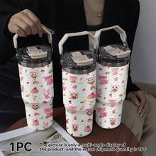 1pc/5pcs 30oz Cute Pink Forest Animal Pattern Ceramic Mug. The Mug Has A Handle, And The Pattern Includes Owl, Fox, Rabbit And Hedgehog, Very Suitable For Children And Girls, Also A Great Gift. - Pink - View 6