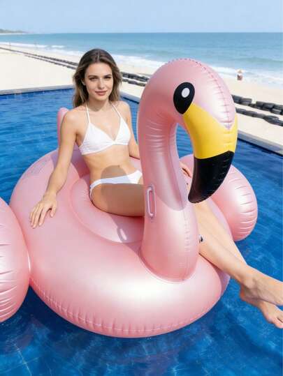Flotador inflable de flamenco color oro rosa de PVC, tabla flotante de agua, flotador inflable de flamenco para adultos, flotadores para fiesta de piscina al aire libre en verano, fiesta de playa de Hawái, accesorios para fotos, esencial de verano
