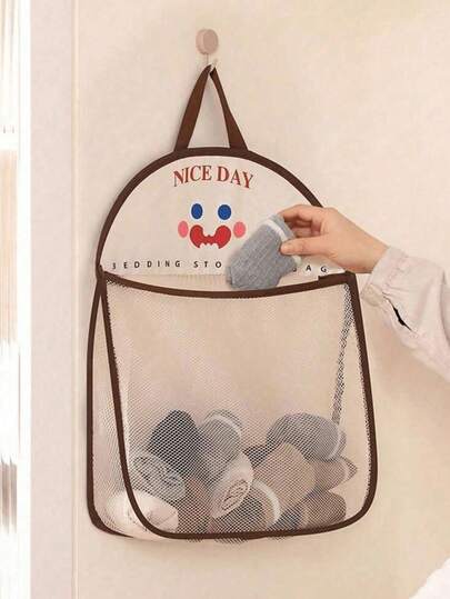 Bolsa de malla colgante, bolsa organizadora de poliéster transpirable y lavable, bolsa de almacenamiento y clasificación de ropa interior y calcetines montada en la pared, adecuada para baño, dormitorio, hogar, cocina, armario, dormitorio, esencial para la organización de la ropa