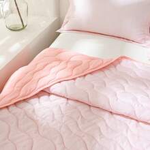 1 chiếc chăn mùa hè kẻ caro xanh sang trọng - Chất liệu pha polyester mềm mại, có thể giặt máy, kiểu dáng hiện đại, lý tưởng cho trang trí phòng ngủ, vật dụng thiết yếu cho phòng ngủ | Thiết kế chăn hiện đại | Sợi polyester, thoải mái mùa hè - Hồng - Xem 8