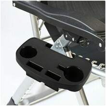 2Pcs Clip On Camping Chair Side Table With Cup Holder & Phone Storage Tray Outdoor UK - Black - View 6