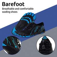 Water Shoes For Men Barefoot Quick-Dry Aqua Sock Outdoor Athletic Sport Shoes For Kayaking, Boating, Hiking, Surfing, Walking - blackBlue - 查看 6