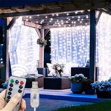 USB-betriebene LED-Vorhangbeleuchtung mit Fernbedienung - 8 Beleuchtungsmodi, Fairy-Lichterkette, geeignet für Hochzeit, Geburtstag, Party, Schlafzimmer, Wand, Halloween und Weihnachtsdekoration - USB-Lichterketten - Übersicht 7