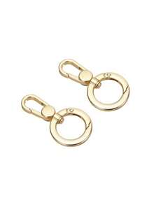 1/2 套双螺旋弹簧钩，旋转龙虾扣金属弹簧钩带环，适用于 DIY 手工艺品、挂绳、钥匙链、手提包、背包、钱包、肩带、钥匙圈、手机壳、DIY 用品、单肩包，金色、枪黑色、银色可选，男女通用 - 彩色 - 查看 6