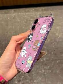 1个可爱蝴蝶结、爱心、樱桃猫图案透明软TPU材质1.5mm厚防震手机壳，带猫耳挂绳，适用于 17/17Pro/Air/17PROMAX/17E/16E/16/16Pro/16PLUS/16Promax/15Promax/11/12/13/14/15Plus/15Pro/14Pro/13Pro - 彩色 - 查看 7