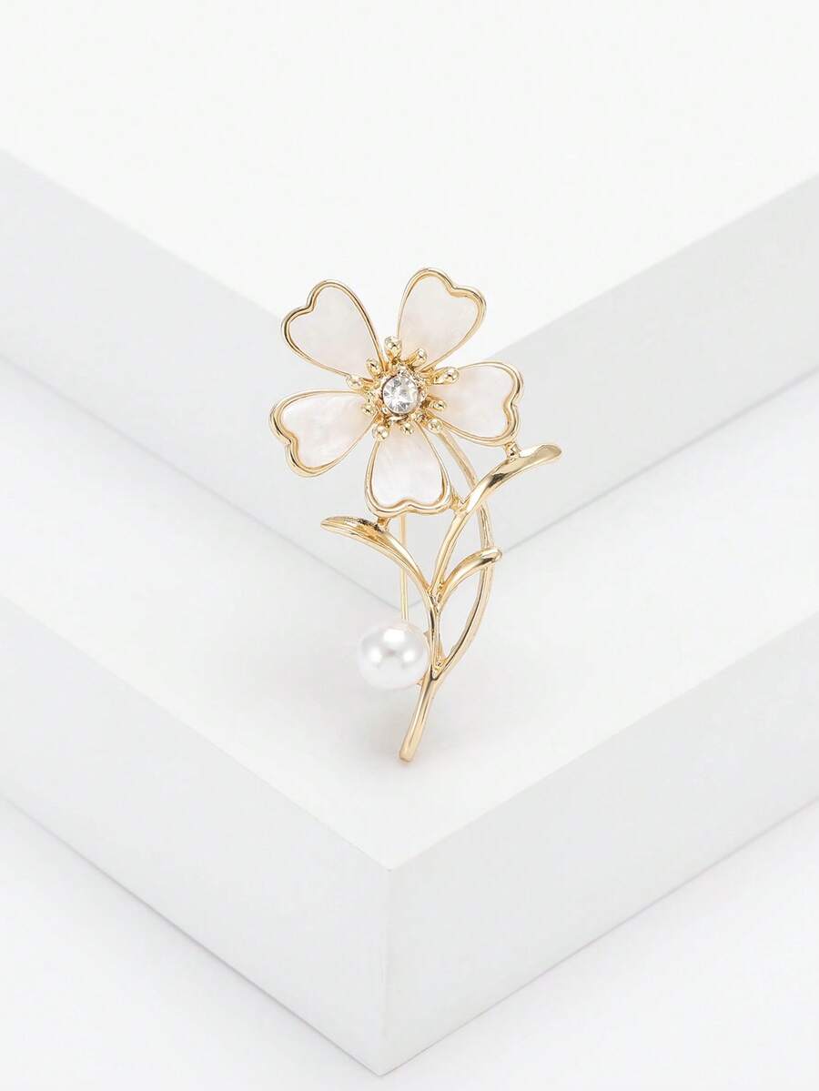 Luxury Enamel Flower Brooches - Elegant Plant Pins For Women Unisex Casual Party Jewelry Accessories / Friends Gifts Badges Decoration - Flower - View 1