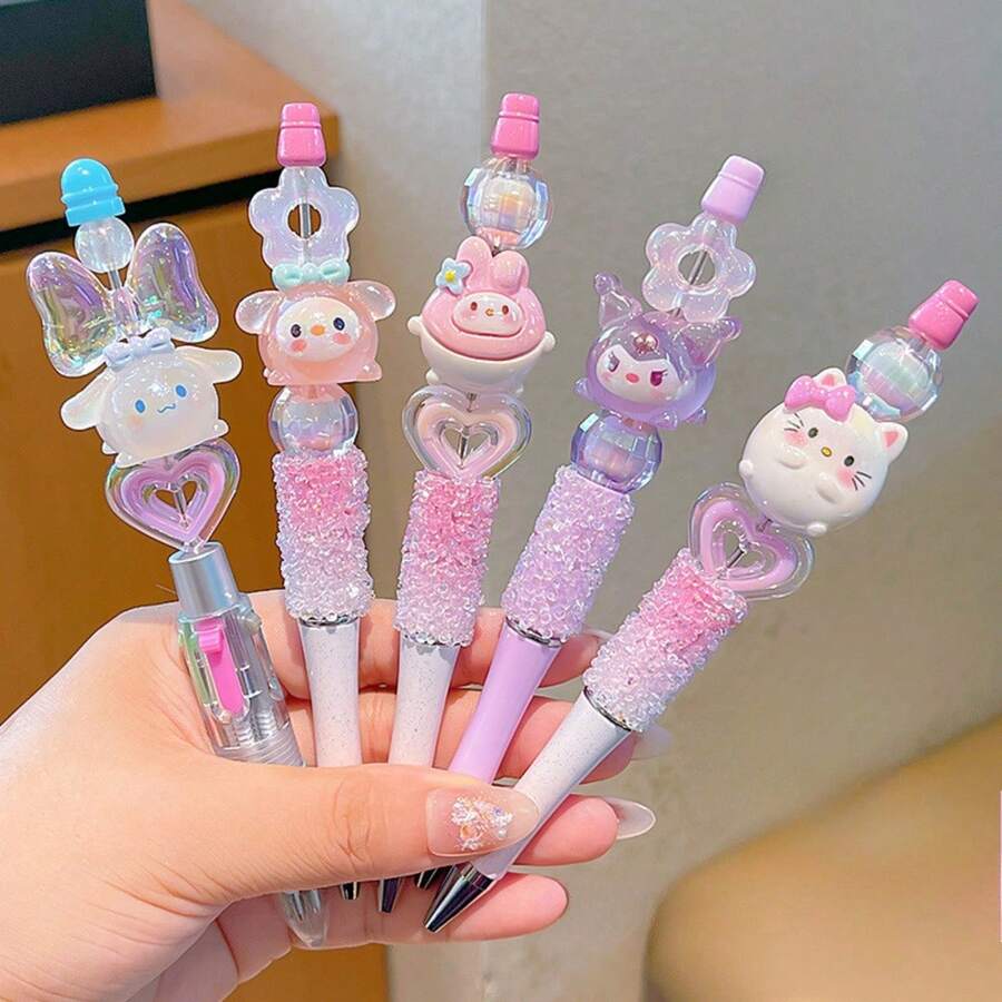 SANRIO Cherry Crystal Rhinestone Rotating Neutral Pen, Cute Dreamlike Laser Kumamon Cartoon - Multicolor - View 1