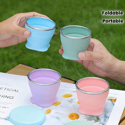 【压缩杯】便携式可折叠单只水桥杯 | 200毫升户外露营旅行杯，适用于茶和咖啡