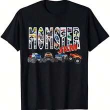 Monster Truck Auntie Monster Truck Are My Jam Truck Lover Men's Summer Casual T-Shirt, Comfortable - Breathable, Soft, Slightly Stretching, Street Hip Hop Style T-Shirt 100% Cotton All-Season Wear Individuality Unisex Top 220g Exclusive T-Shirts For Premium Fans Unisex Casual Short-Sleeved Tees A Must-Have For Fans Suitable For Festivals, Parties, Homewear, Daily Commutes, Back-To-School Outfits And Concert Looks Printed And Shipped In The USA 100% Cotton T-Shirts Opaque, Versatile Basic Tees - 黑色29 - 查看 8