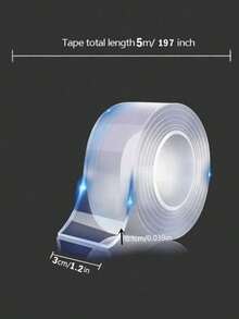 1/4pcs Reusable Washable Nano Double-Sided Adhesive Tape - Multi-Purpose Heavy Duty Glue Suitable For Kitchen, Bathroom And Office - Multicolor - View 3