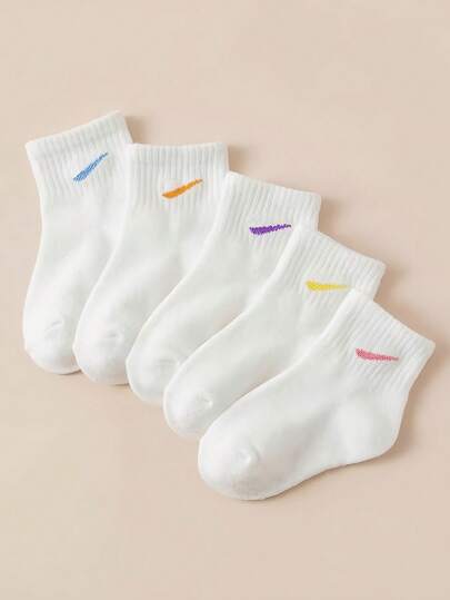 5/10 Pairs Baby White Round Neck Socks, Candy Color Jacquard Pattern, Unisex Infant Toddler Casual Sports Socks, Soft Breathable Elastic Non-Binding, Suitable For 0-36 Months, Spring Summer Daily Wear And Back To School, Baby Socks, Toddler Socks, Round Neck Socks, Sports Socks, Jacquard Socks, Back To School Gift, Children Spring Summer Essential