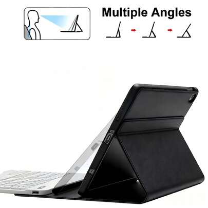 TenYide Funda protectora de tableta con estilo de libro, funda de teclado de cuero, teclado Bluetooth ultrafino + funda protectora de tableta con soporte, anti-caída/golpes/polvo/huellas dactilares, compatible con Samsung Galaxy, sueño/despertar magnético genuino, acoplamiento magnético para teclado Bluetooth, funda de tableta de varios colores (no se incluye el lápiz stylus)