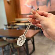 1pc Multi-Functional Food Tool Honey Stirrer, Creative Cute Glass Long Handle Coffee & Jam Mixer, Educational Supplies - Multicolor - View 8