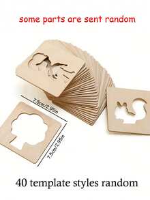 Bộ dụng cụ vẽ tranh bằng gỗ 20/40/60 mảnh, dụng cụ vẽ tranh cho trẻ mẫu giáo, tiểu học, người mới bắt đầu, vẽ graffiti, bé trai và bé gái, quà tặng giáo dục lý tưởng. - Nhiều màu - Xem 8