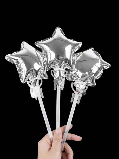 5 piezas Soportes de varilla de globo de aluminio en miniatura - Poste de PVC resistente con accesorio con forma de taza, adecuado para bodas, fiestas de cumpleaños, decoración de duchas, crear excelentes decoraciones de globos de burbujas, esencial para cualquier fiesta