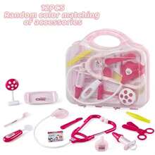 12pcs Children Doctor Roleplay Toy Set, Stimulate Kids' Imagination, Includes Medical Equipment Like Stethoscope, Injection, Suitcase, Suitable For Boys And Girls, Great Gift For Halloween, Christmas - Multicolor - View 6