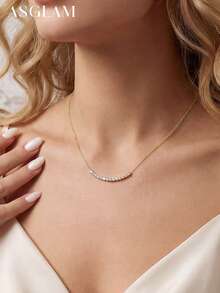 1 chiếc dây chuyền đá Zirconia cao cấp, dây chuyền xương đòn bằng bạc 925 thanh lịch, món quà trang sức tinh tế, phù hợp cho các cô gái đeo hàng ngày và trang trí. - phong cách 1 - Xem 5