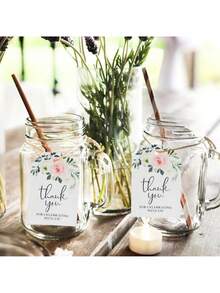 Thank You Tags, 100 PCS Flower Personalized Gift Tags For Wedding, Bridal Showers, Party Gift Wrapping (5 X 7.5cm/1.9 X 2.9in) - View 8
