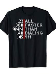 Men'S Pro Gun Rights Shirt - Faster Than Dialing 911 Gun Lovers T-Shirt - 220gsm Heavyweight Moisture-Wicking Fabric - Red/ - Gun Rights & Second, Amendment Advocacy Tee - Casual Everyday & Shooting Range Apparel - Ideal Gift For Gun Owners - 黑色 - 查看 6