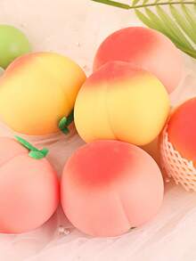 1/2pcs Creative Stress Relief Realistic Peach Squeeze Toy, Squishy Slow Rebound Anti-Stress Toy, Soft Fidget Toy For Adults, Decorative Gift With Random Color Stress Relief Cube And Gift Bag - Multicolor - View 9