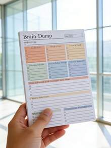 1PC A5 Minimalist Notebook, 50-Page Brain Dump Journal & Daily To-Do Focus Planner - A - View 1