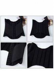 Waist Trainer, Shaping Set, Abdominal Shaping Shirt, Women Abdominal Control Waist Belt - Black - View 8