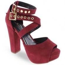 MODARPE Women's Platform Sandal With High Chunky Heel M21 - Redwood - View 2