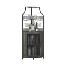 clóset de Esquina para licores con estantes Ajustables, clóset de Barra Industrial 61 Pulgadas, no Empotrado con Puerta de Malla y Soporte de Vidrio para Cocina, Color café rústico. - Roble Fresno - Ver 9