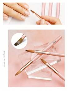 3Pcs Acrylic Nail Brush Set #8/10/14 Professional Acrylic Powder Extension Nail Brushes Nail Art 3D Carving Manicure Salon Tools - Multicolor - View 5