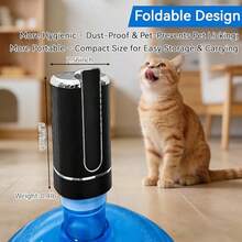 3-Button Electric Water Dispenser, Type-C Rechargeable, Suitable For 3-5 Gallon Large Mouth Bottled Water, One-Touch Water Dispensing, Foldable Compact Design For Easy Carrying And Storage, Applicable For Home, Restaurant, Kitchen, Office, Camping, Etc. - Multicolor - View 5