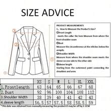 1pc Women's Black Single-Breasted Blazer, Refined Workwear Jacket With High-Quality Washable Fabric, Essential For Job Interviews And Office Wear - Black - View 7