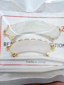 Bộ 2 chiếc răng giả đính đá Zirconia rỗng Love Connection, mạ vàng 18K, chất liệu hợp kim đồng, phong cách Hip Hop, quà tặng tiệc tùng độc đáo, dành cho nam và nữ. - Nhiều màu - Xem 14