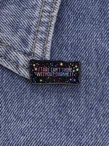 1PC "Stars Can't Shine Without Darkness Enamel Pins Brooches Self-Care Badges Metal Brooches Fashion Lapel Badge Backpack Clothes Jewelry Bag Pins Graduation Gift - Multicolor - View 3