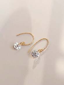 1 chiếc khuyên rốn đơn giản bằng bạc S925 đính đá Zirconia, thích hợp để đeo hàng ngày và làm quà tặng trong các dịp như Ngày Valentine, Ngày của Mẹ. - đơn - Xem 2