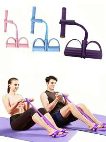 6条紫色PVC弹力瑜伽阻力带，适用于全身锻炼、核心训练、手臂和腿部练习、划船运动，并可与健身器材配合使用。适用于运动、健身房和家庭锻炼。产品类别：健身配件、阻力带、塑形产品、普拉提器材、阻力带。 - 彩色 - 查看 11