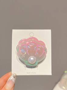 4pcs Iridescent Shell Hair Clips, Starfish & Seashell Pearl Decor Bangs Clips, Girly Ocean Style - Multicolor - View 5