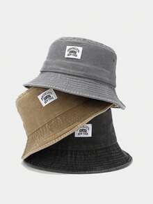 1pc Vintage Distressed Kids Bucket Hat Brooklyn Label Design Breathable Sun Protection Hat For Boys And Girls - 1PC - View 1