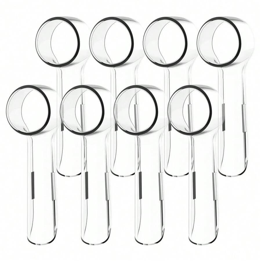 Tapas para cepillos de dientes a prueba de polvo, compatibles con, protectores redondos de repuesto para cepillos de dientes eléctricos ZBKX - Transparente - 8 piezas - Ver 1