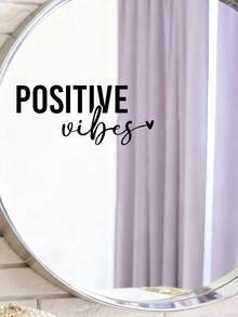 1 pieza [Adhesivo de espejo motivacional] Calcomanía de vinilo de vibraciones positivas - Perfecto para baño, espejo de vestir, puerta, ventana y pared - A - Ver 2