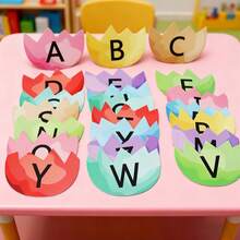 hoojojo 68pcs Letter Flashcards, Creative Eggshell Letter Matching Cards, Reusable Early Learning Cards, Classroom Group Game, Family Educational Tool - Multicolor - View 8