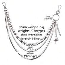 The Fashion You Need - Fashionable Explosive Trouser Chain, Personalized Versatile Multi-Layer Tetragonal Star Pendant Metal Trouser Chain, Simple Accessories - Multi-layered Four-pointed Star Pendant Pants Chain - View 4