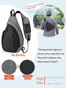 Large Men's Bag, Crossbody Waterproof Backpack Chest Bag Men's Crossbody Bag - Grey - View 5