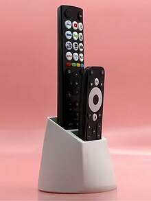2-Slot Remote Control Holder - Practical Desktop Organizer, Suitable For TV, AC, Lamp Remotes And Office Supplies, Can Hold 2 Remotes, No Power Needed - View 2