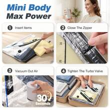 15/16pcs Vacuum Bags For Travel With Rechargeable Air Pump,Reusable For Clothes, Comforters, Blankets, Pillow, Bedding, Sealer Clothing Storage,Travel Accessories,Organize Essential - 15-說明印刷 - 查看 10