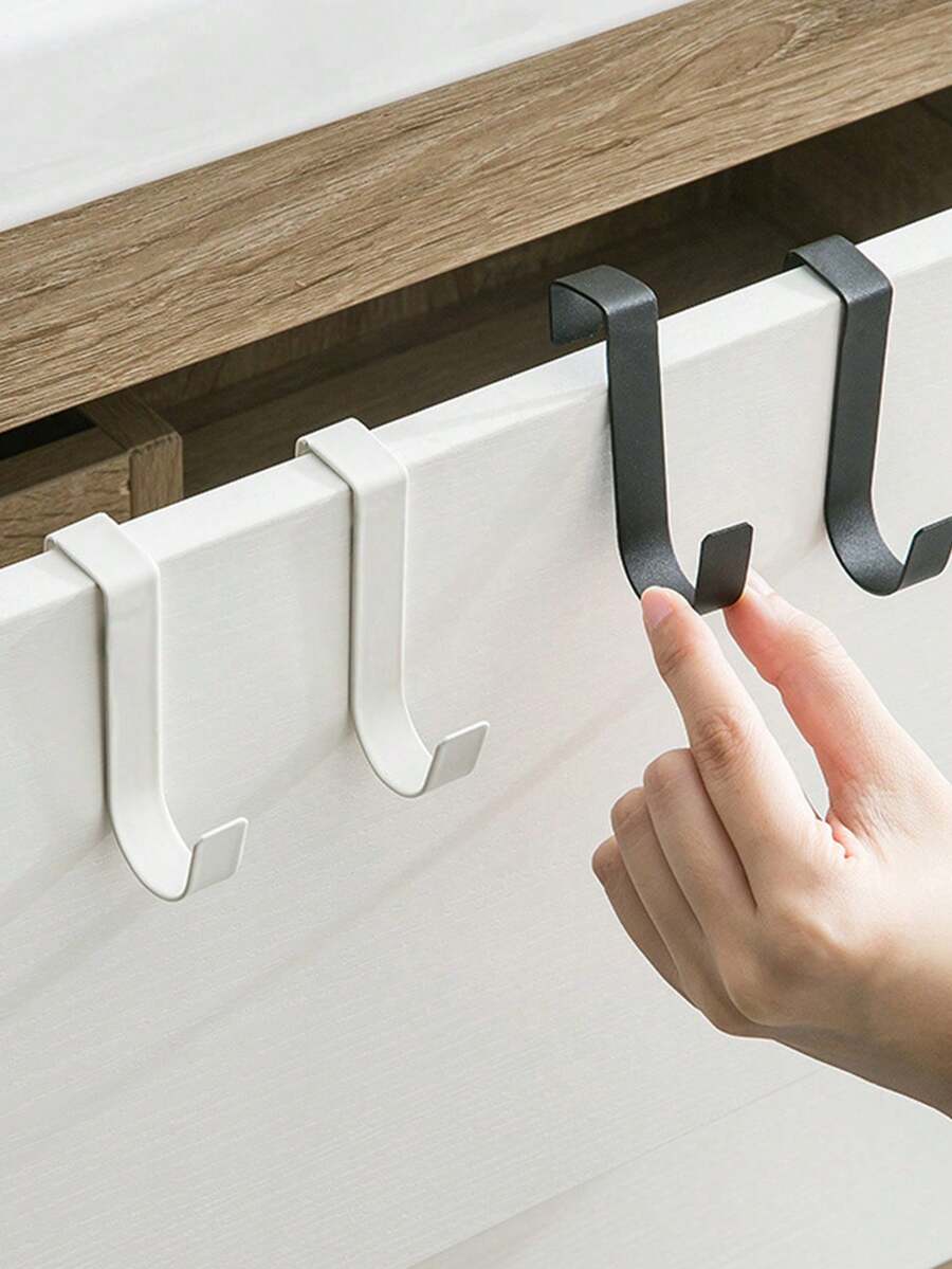 5pcs Metal Hooks, Simple Over-The-Door Hooks, Desk Drawer Shelf Cabinet Door Hanging Hooks, Rotatable And Compatible With Doors And Cabinet Doors. Cabinet Door Back Hanging Rack Without Drilling. Home & Living Supplies, Convenient And Practical, Storage & Organization Products, Convenient And Practical - Multicolor - View 1