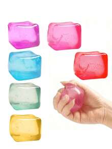 1/6个减压指尖魔方 - 柔软可拉伸感官玩具，适合成人，也适用于多动症/注意力缺陷障碍患者，可刺激感官、拉伸和缓解压力，适用于办公室、家庭、教室（颜色随机）“圣诞节和万圣节的最佳小礼物” - 彩色 - 查看 10